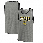 Pittsburgh Steelers NFL Pro Line by Fanatics Branded Throwback Collection Season Ticket Tri-Blend Tank Top - Heathered Gray
